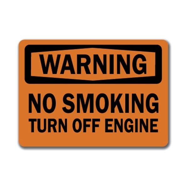 Signmission Warning Sign-No Smoking Turn Off Engine-10in x 14in OSHA Safety Sign, WS-No Smoking Turn Off Engine WS-No Smoking Turn Off Engine - main